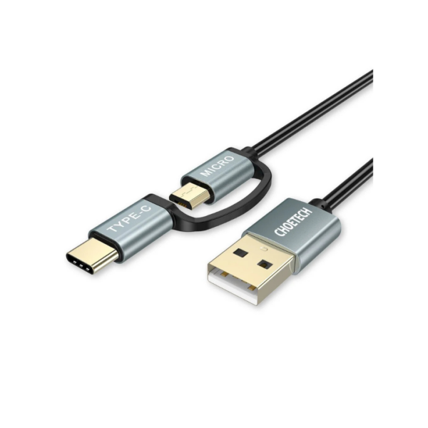Choetech 2 in 1 USB to Type-C + Micro Data Charging